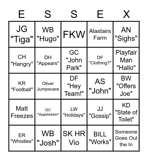 Staff Bingo 1.0 Bingo Card