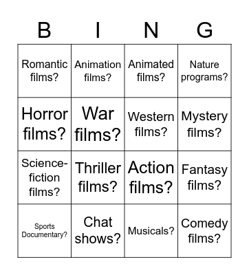 FILM Can you Name Some? Bingo Card