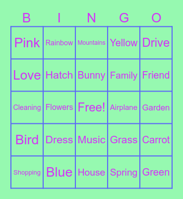 ASL Spring Break Bingo Card