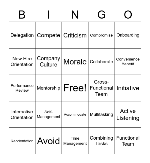 Benchmark 3 Review Bingo Card