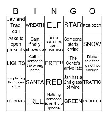 DANEK FAMILY BINGO Card