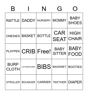 BABY BINGO Card