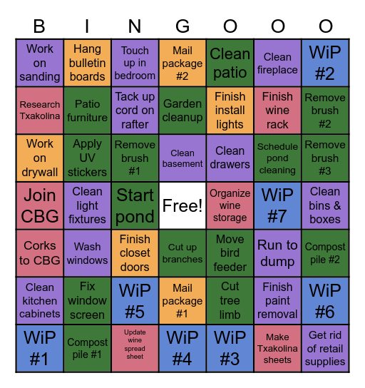 April To-Do Bingo Card