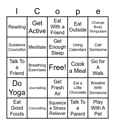 I Cope Bingo Card