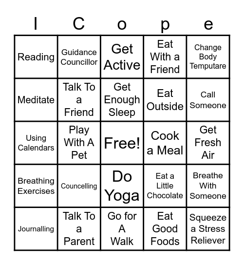 I Cope Bingo Card
