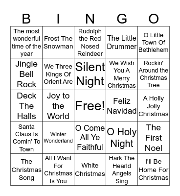 Christmas Song / Carol Bingo! Bingo Card