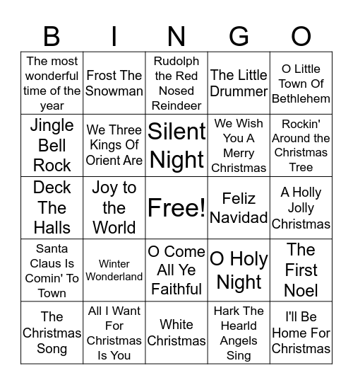 Christmas Song / Carol Bingo! Bingo Card