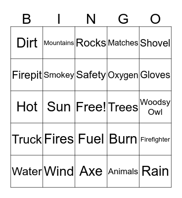 The Forests Bingo Card