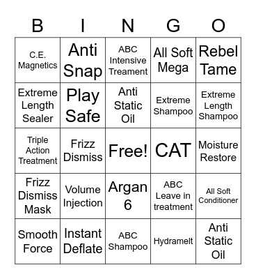 REDKEN Bingo Card