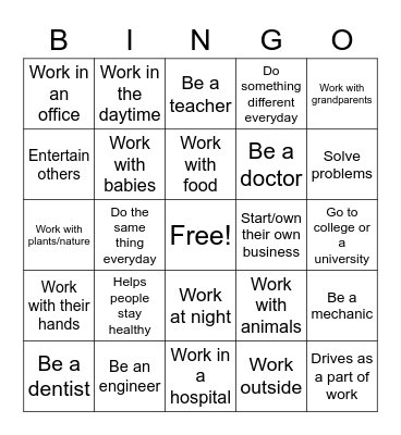 Find someone who wants to... Bingo Card