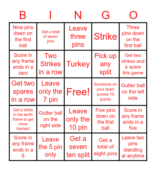 Bowlerette Bingo Card