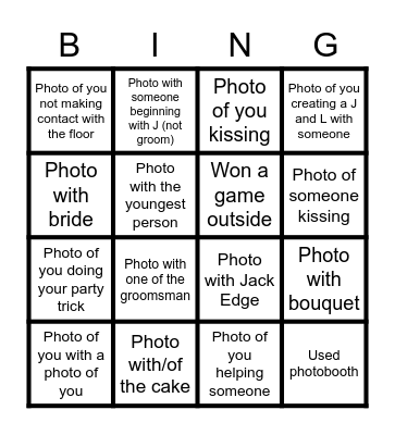 JAURA WEDDING BINGO Card
