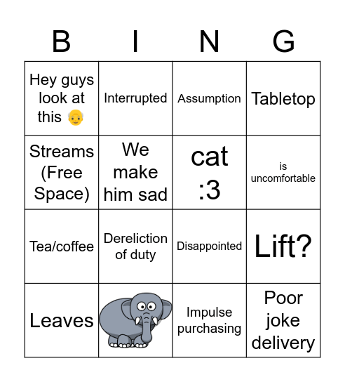 Tris Bingo Card
