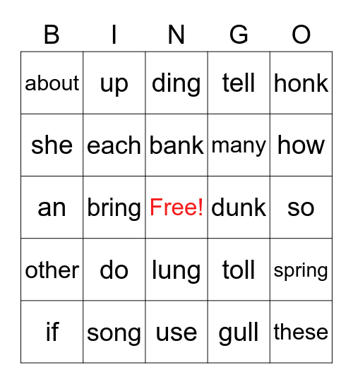 MCW List 5&6 Bingo Card