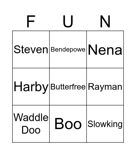 Brandon Bingo Game! Bingo Card