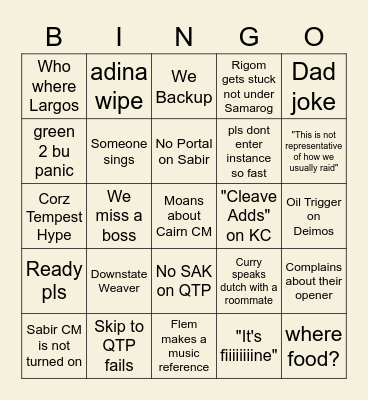 Bread Bingo V2 Bingo Card