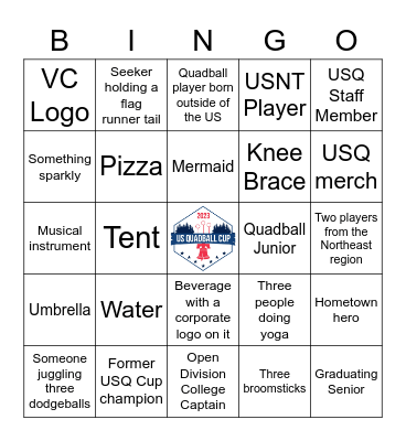 USQ Cup 2023 Example Scavenger Hunt Bingo Card