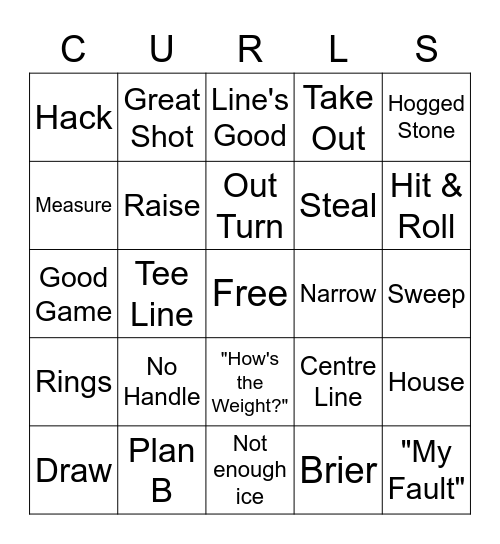 Curling Bingo Card