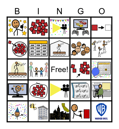 Warner Bros. 100th Anniversary Bingo Card