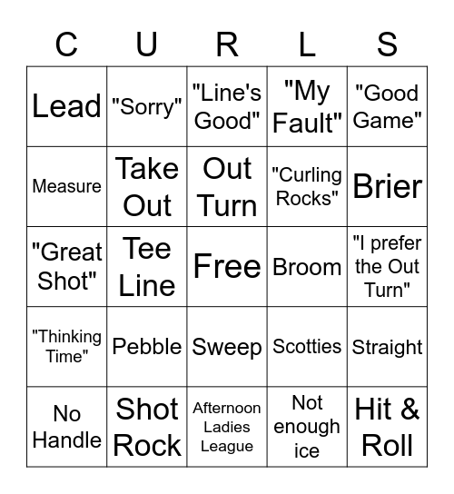 Curling Bingo Card