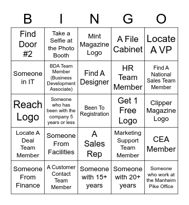 Clipper Magazine 40th Anniversary Bingo Card