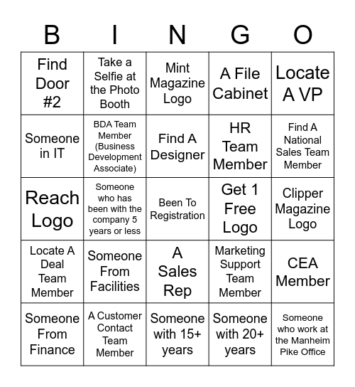 Clipper Magazine 40th Anniversary Bingo Card