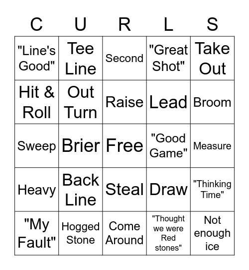 Curling Bingo Card