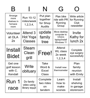 April Bingo Card