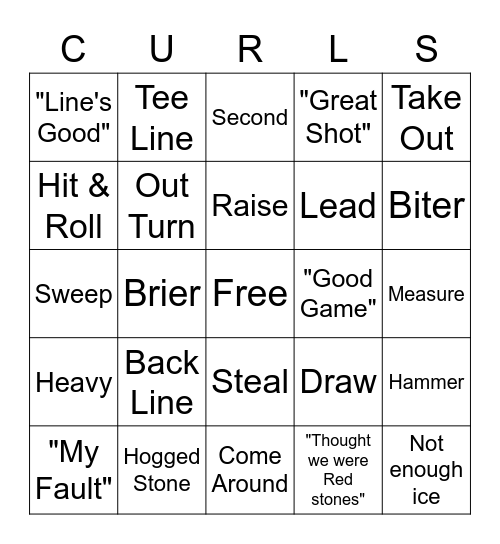 Curling Bingo Card