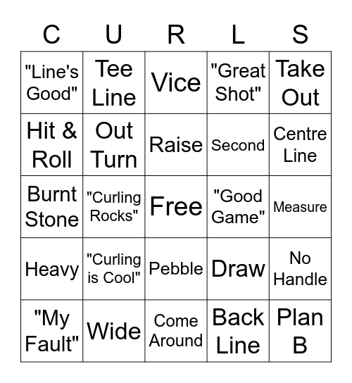 Curling Bingo Card