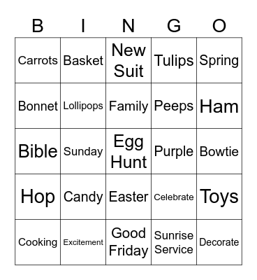 Easter Bingo Card