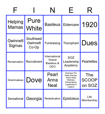 SOZ BINGO Card