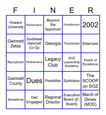 SOZ BINGO Card