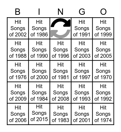 Years of Rock Bingo Card