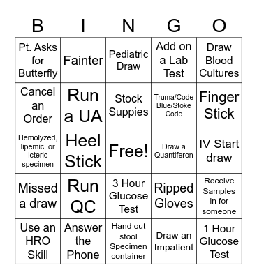 Lab Week Bingo Card