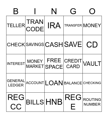 TELLER BINGO Card