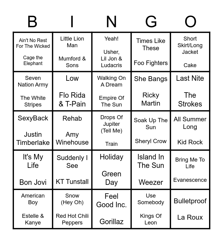 2000-s-music-bingo-card