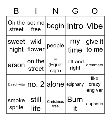 @p1jimin Bingo Card