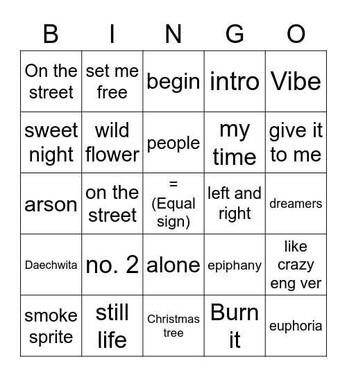 @p1jimin Bingo Card