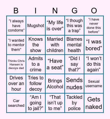 TCAP Bingo Card