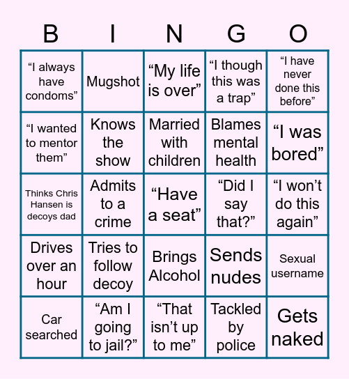 TCAP Bingo Card