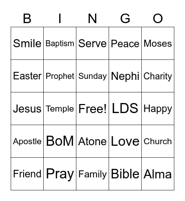 Boy's Bingo! Bingo Card