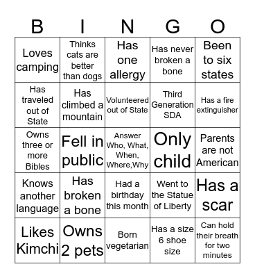 Happy Birthday Jesus Bingo Card