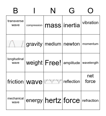 Physical Science Bingo Card