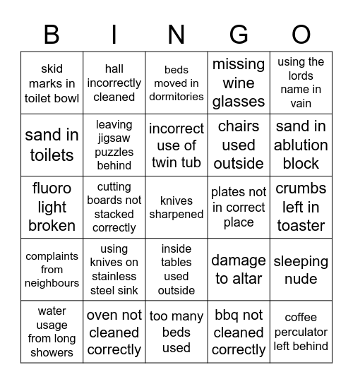 Untitled Bingo Card Untitled bingo card