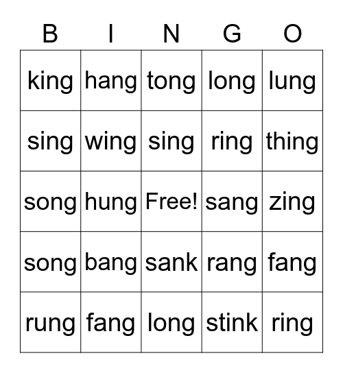 Glued Sounds BINGO Card