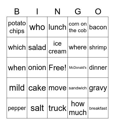 Test 3 Review Bingo Card