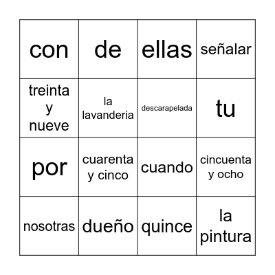 Chapter 2- Part 2 Bingo Card