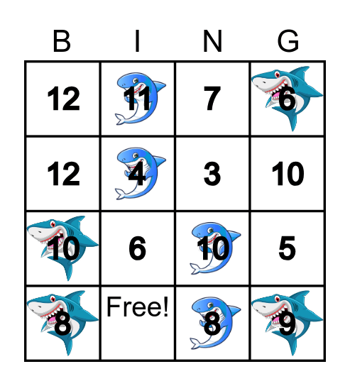 Shark Bingo Card