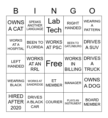 MINGLE BINGO Card